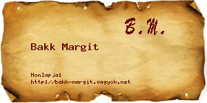 Bakk Margit névjegykártya