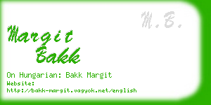 margit bakk business card